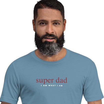 super dad unisex t-shirt steel blue