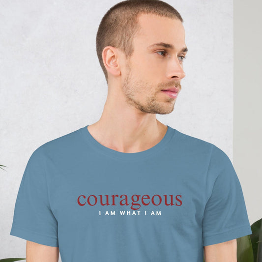  courageous unisex-staple-t-shirt-steal blue