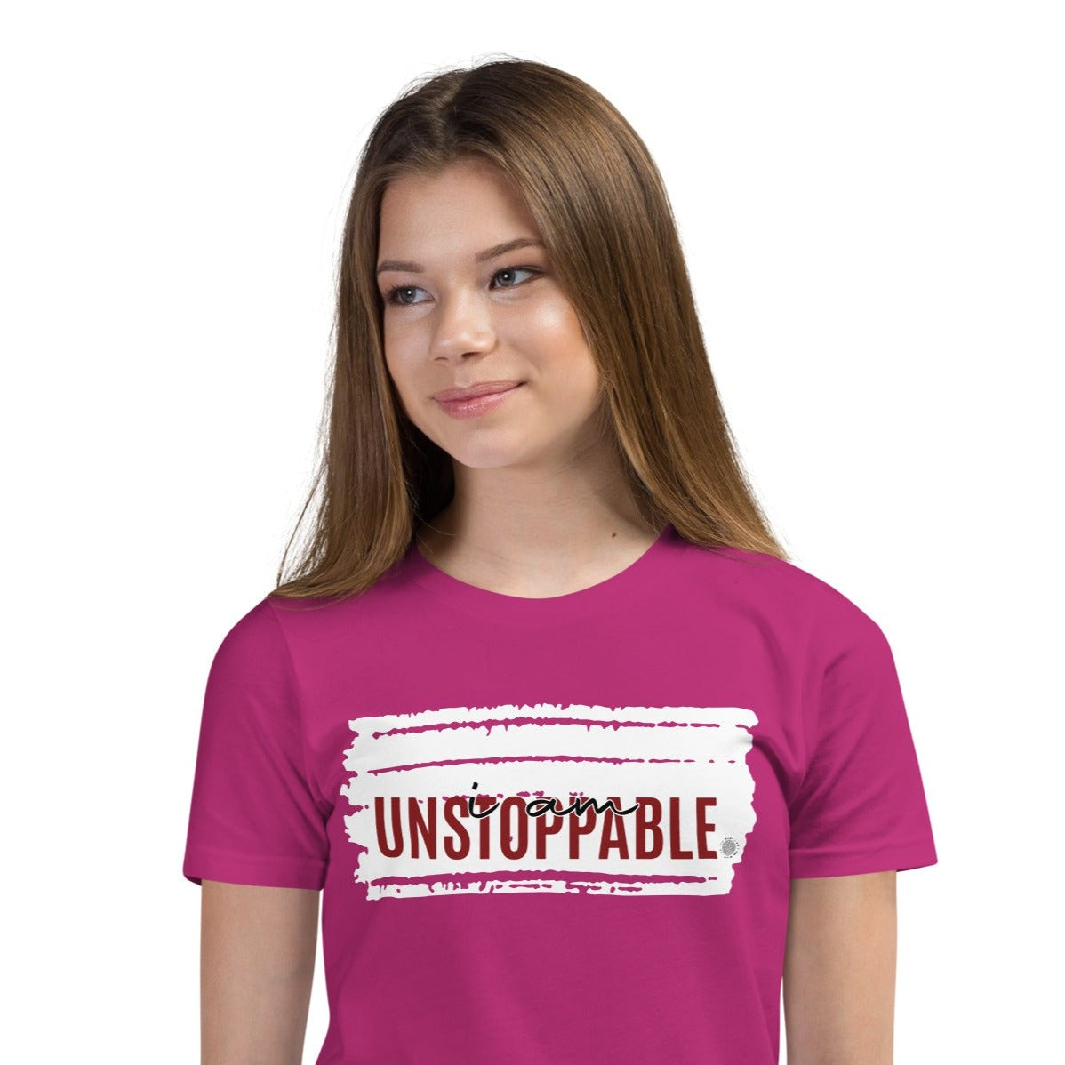 I Am Unstoppable Youth T-Shirt berry