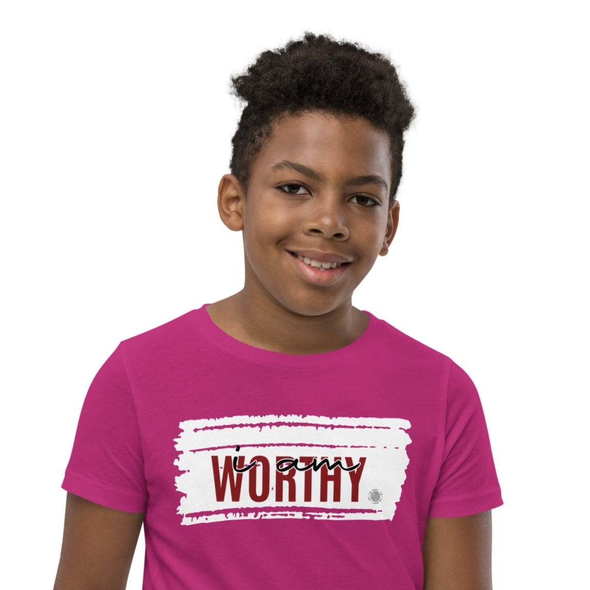 I Am Worthy Youth T-Shirt berry