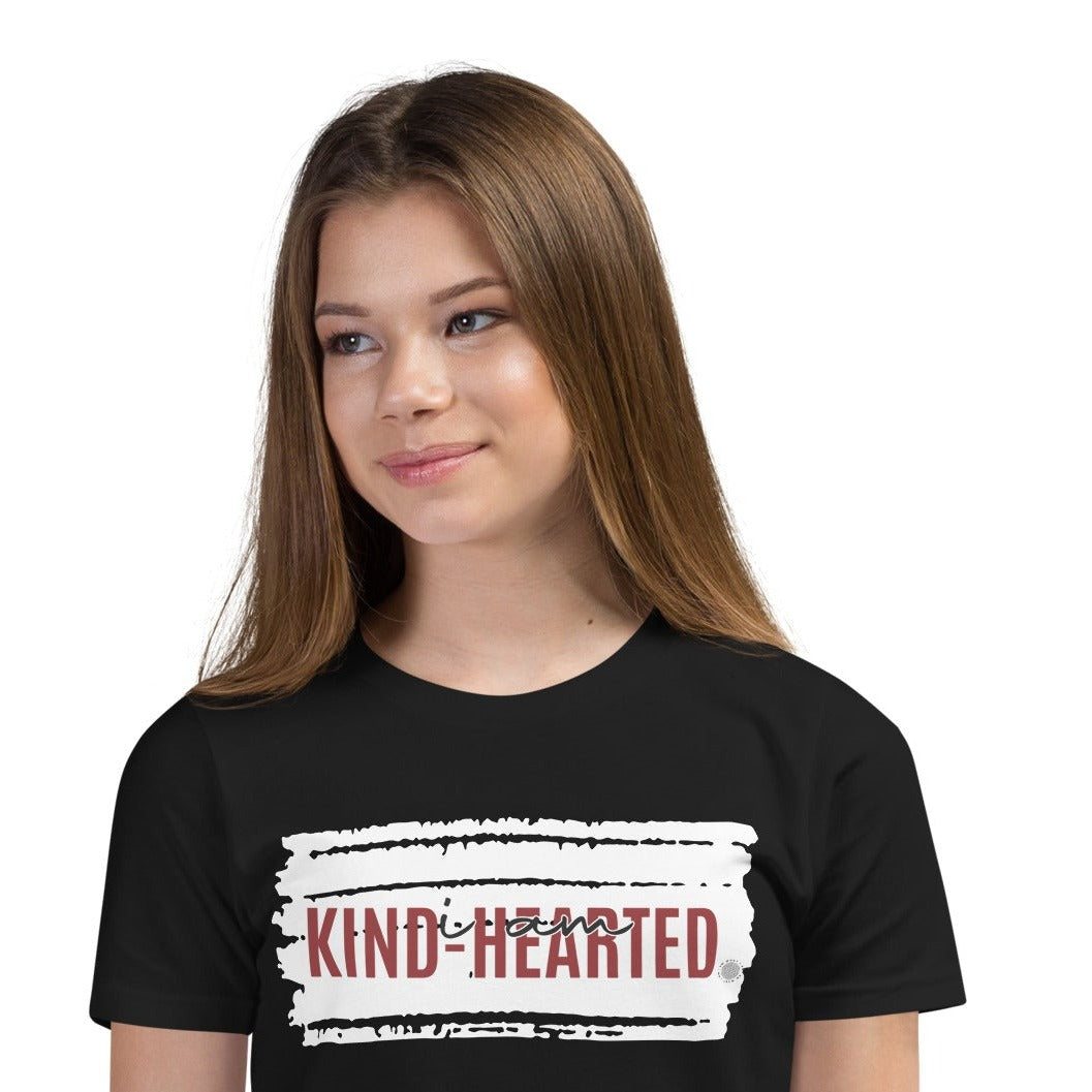 Our ‘I Am Kind-Hearted’ affirmation youth t-shirt describes your son or daughter who shares the sweetest smile every time they see you. They are sure to be to go to babysitter in the neighborhood.