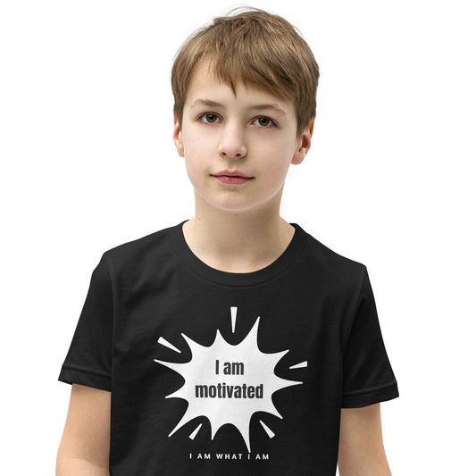 I am motivated youth tee black