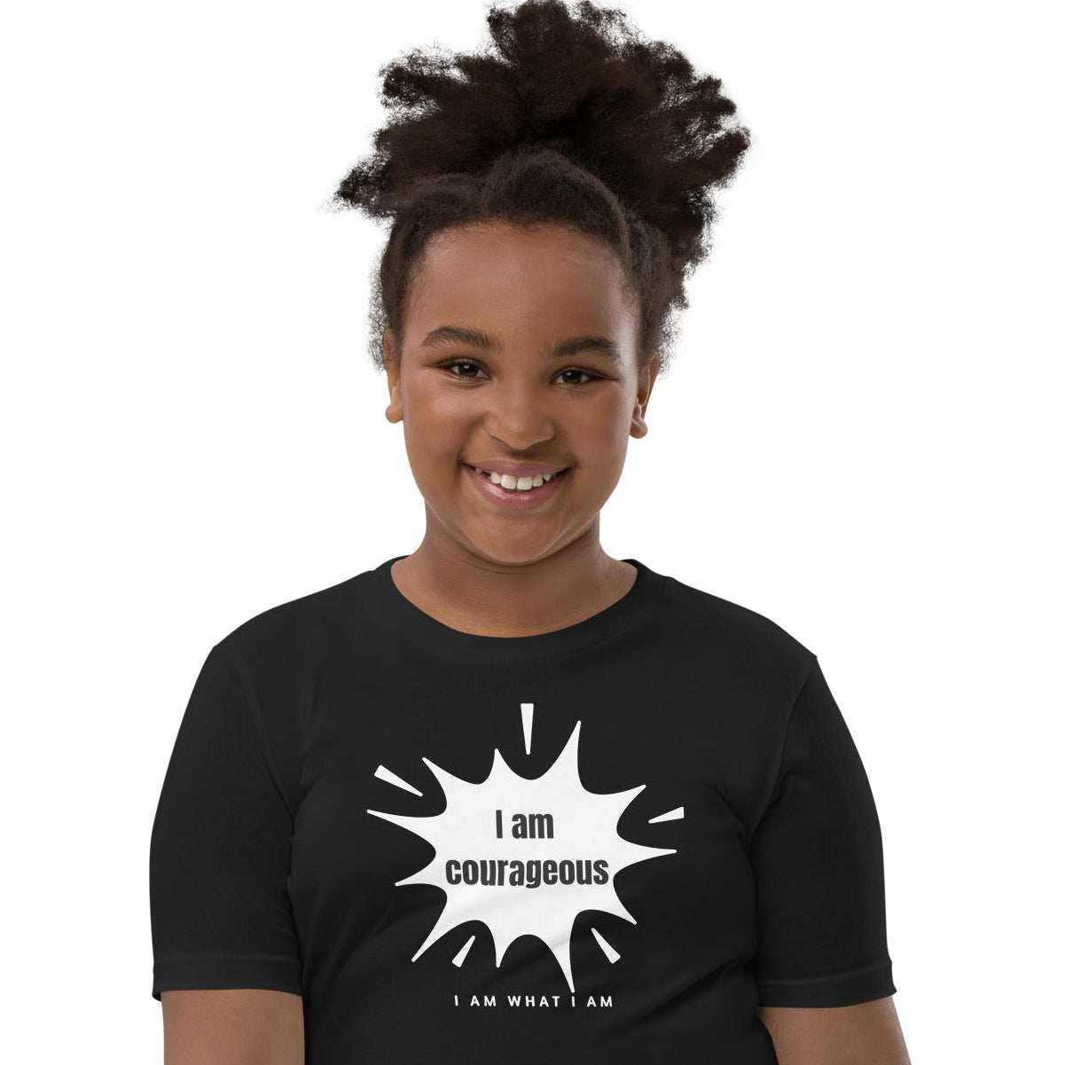 i am courageous youth tee black