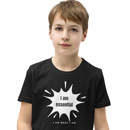 i am essential youth tee black