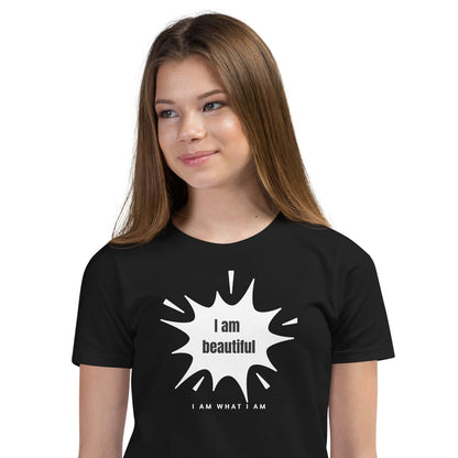 i am beautiful youth tee black