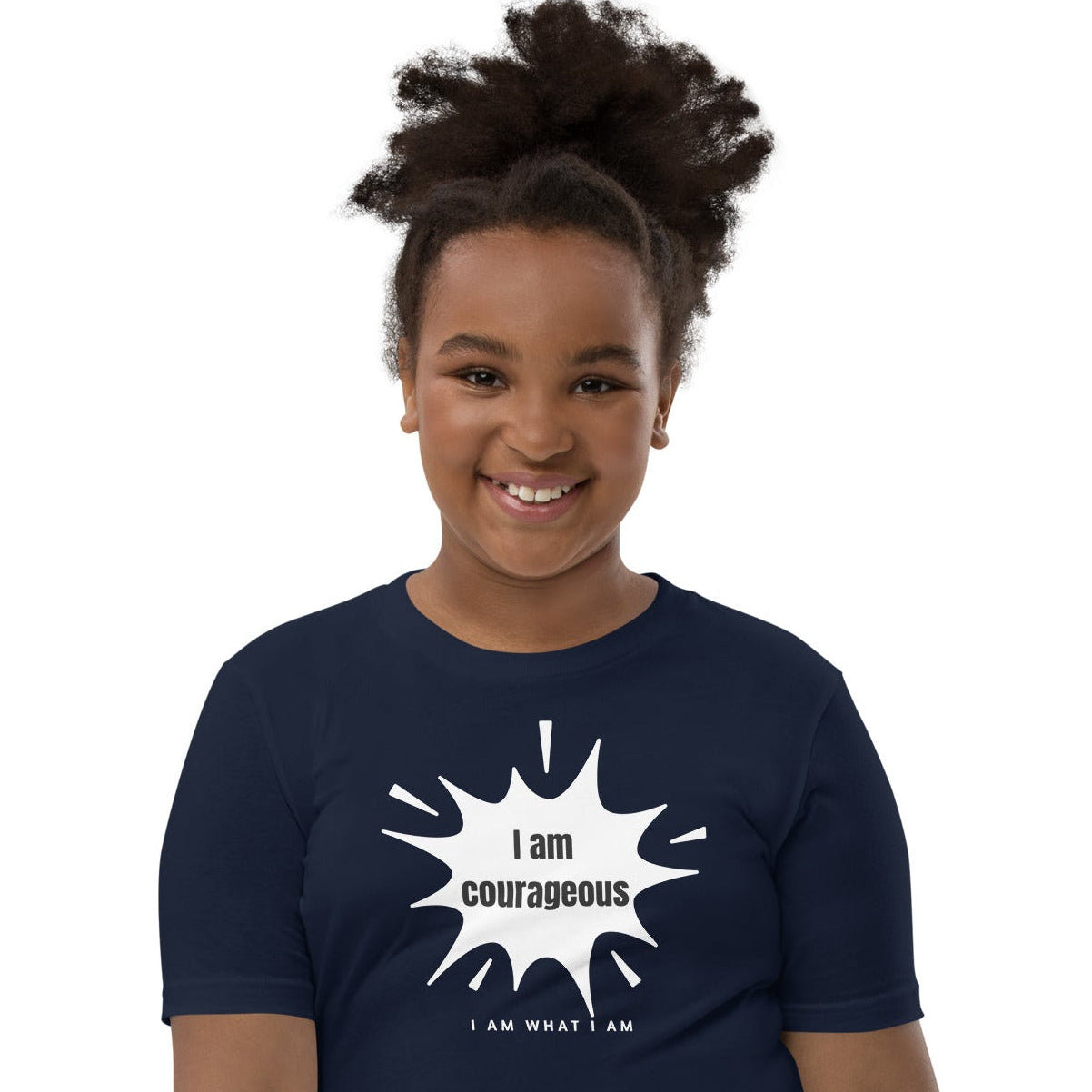 i am courageous youth tee navy