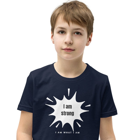 i am strong youth tee navy