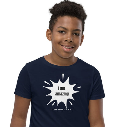 i am amazing youth tee navy