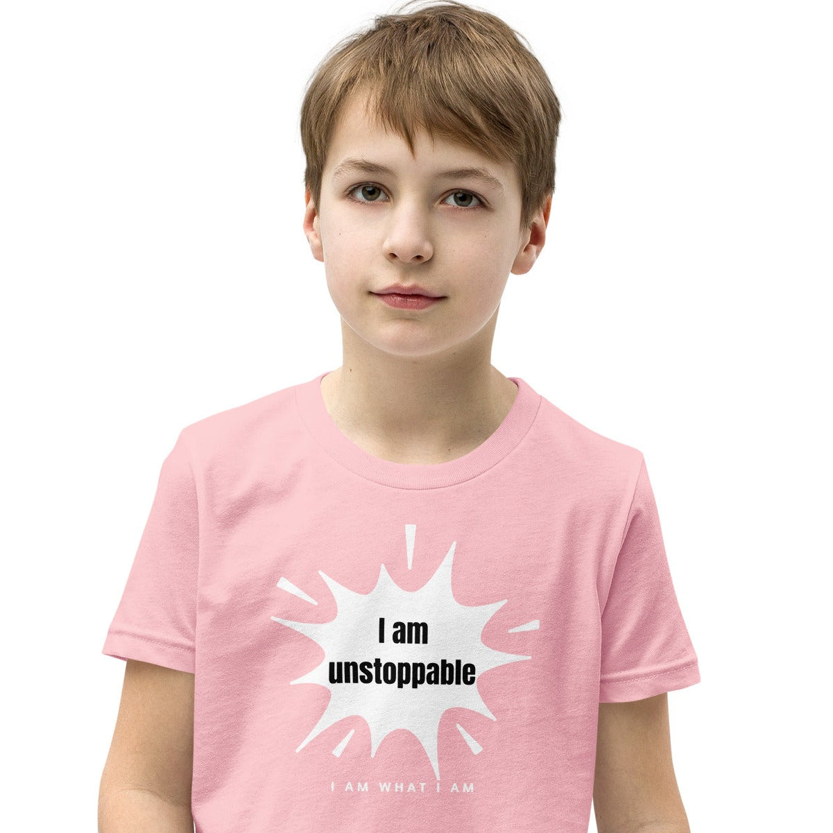 i am unstoppable youth tee pink