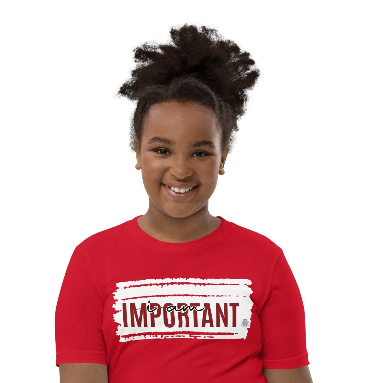 Our ‘I Am Important’ affirmation youth t-shirt describes your son or daughter who stands out when he or she enters the room. They are the center of attention and want everyone to know so. Your child is the most important person in any room.
