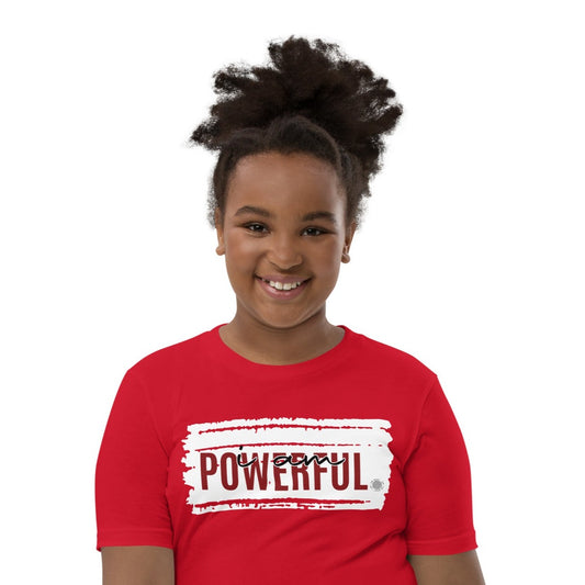 I Am Powerful Youth T-Shirt red