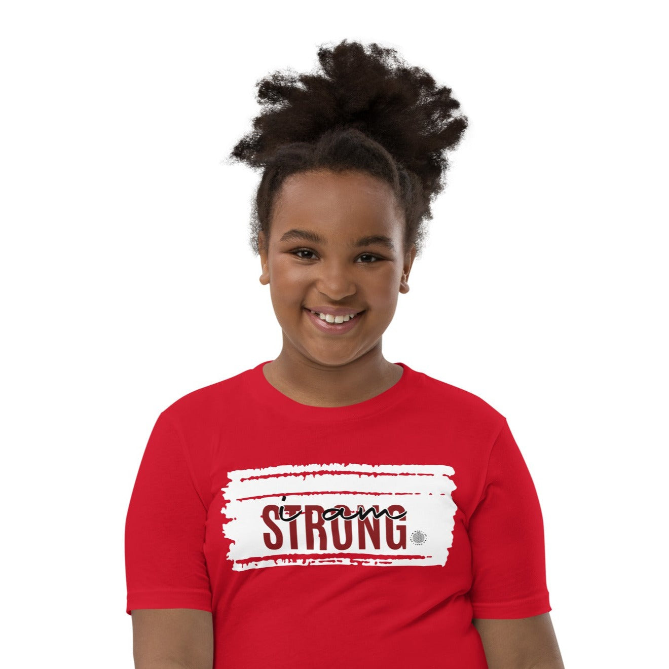 I Am Strong Youth T-Shirt red