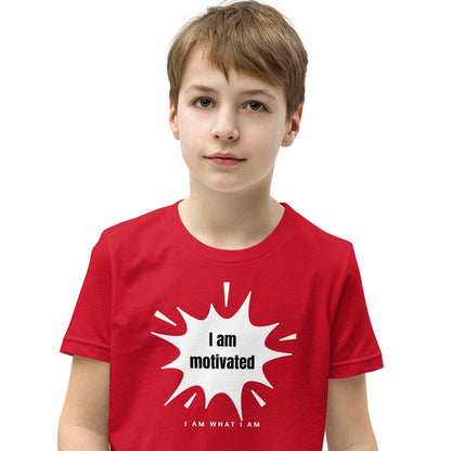 I am motivated youth tee red