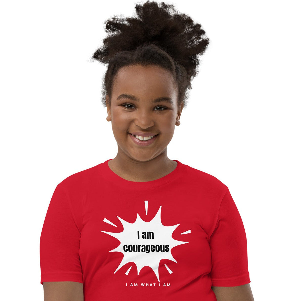 i am courageous youth tee red