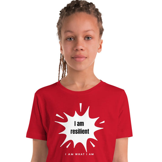 i am resilient youth tee red