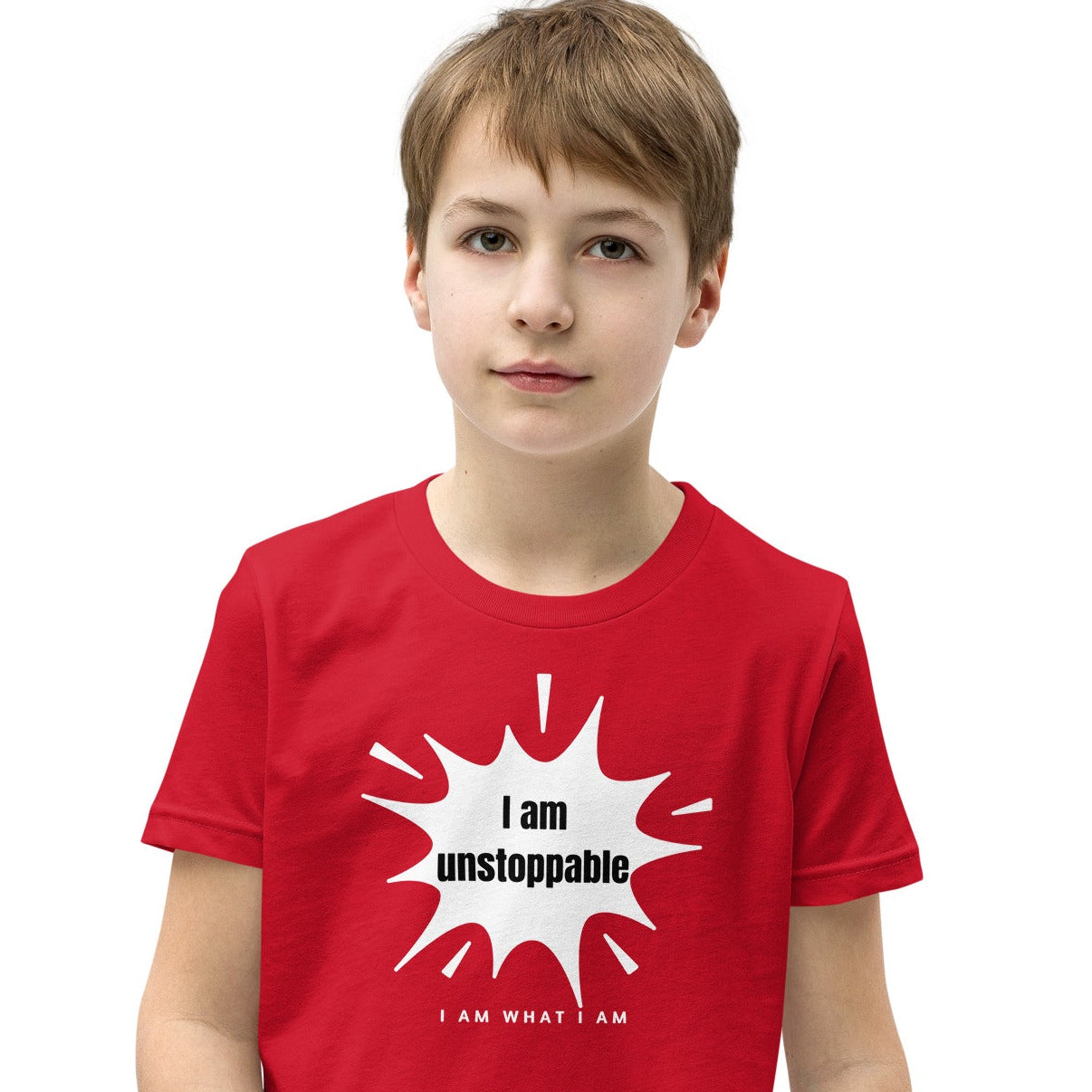 i am unstoppable youth tee red